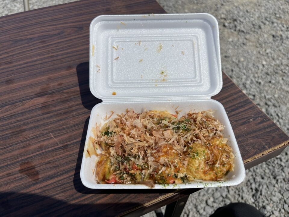 篠山城跡の屋台で買ったたこ焼き