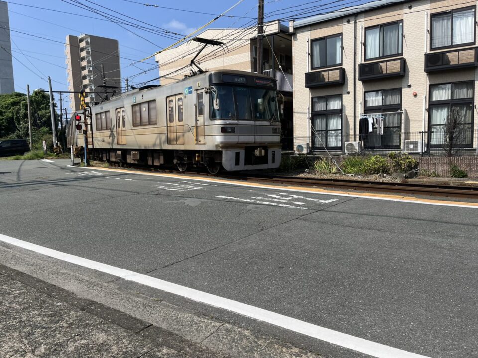 熊本電鉄の併用軌道区間