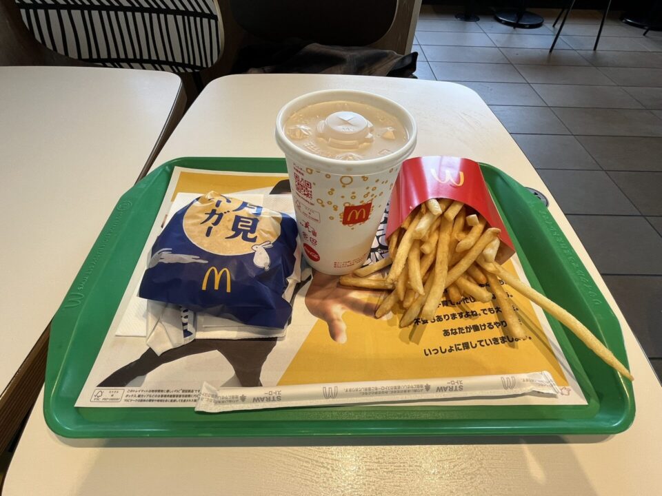 日本最北端のマクドナルド稚内店で注文した月見バーガーセット