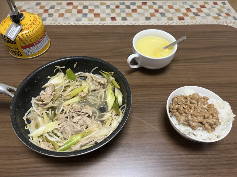 豚肉とネギのポン酢炒め」 完成