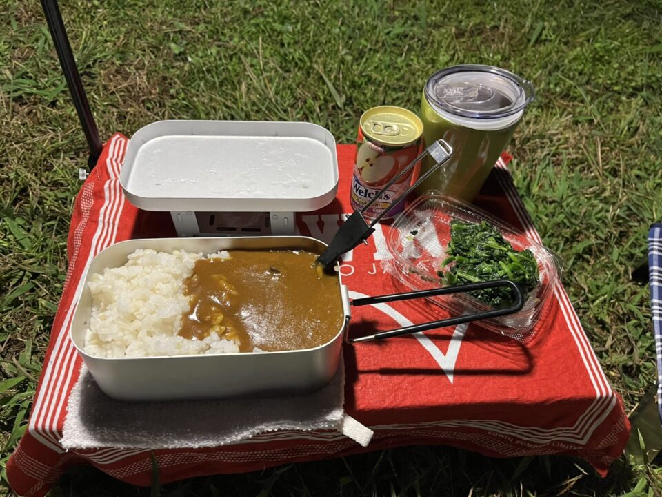 「Secret Fort」 晩御飯のレトルトカレー