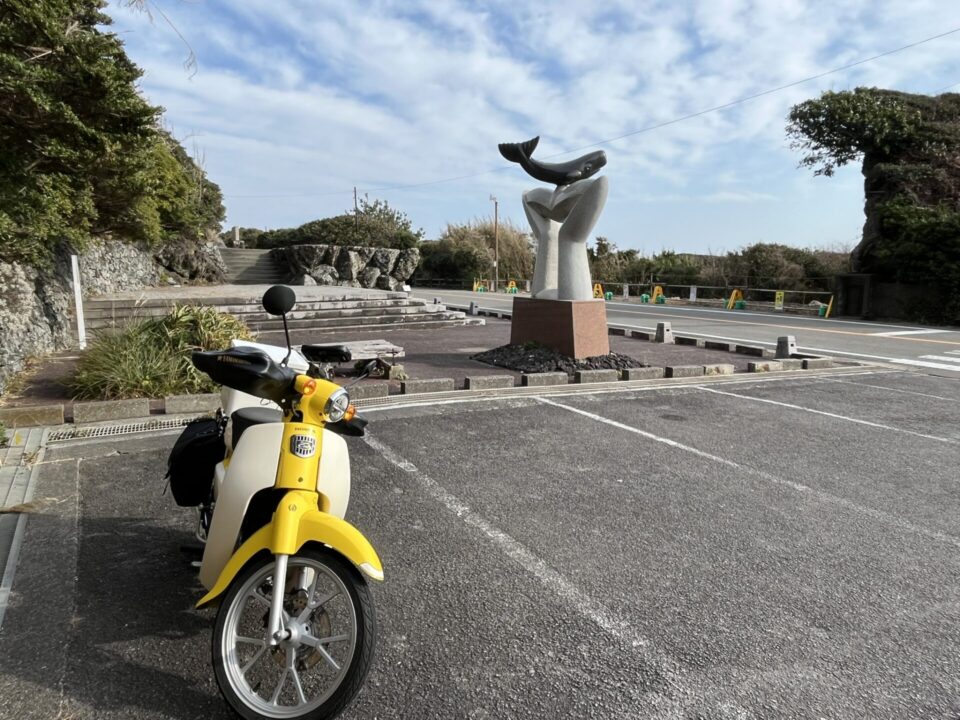 室戸岬の駐車場で撮ったスーパーカブ